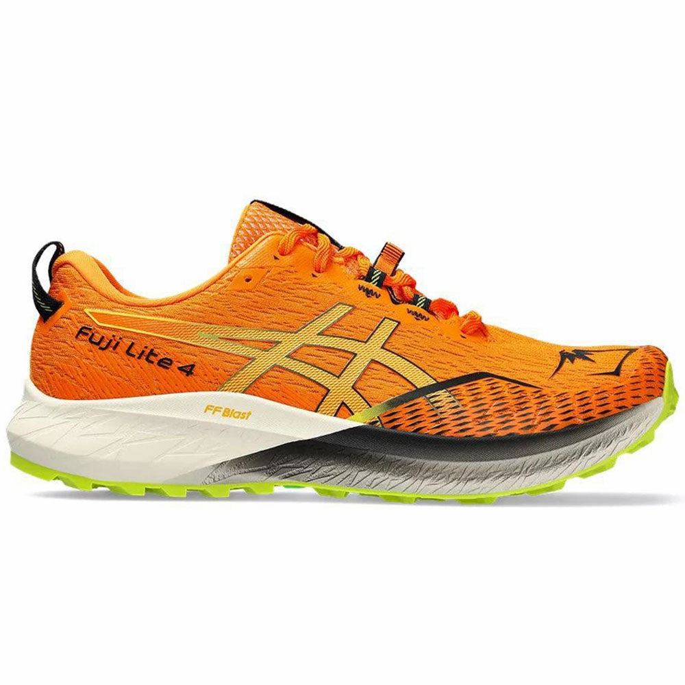 Men's Asics Fuji Lite 4, Bright Orange/Neon Lime, 11.5 D Medium Shoe Carnival Asics