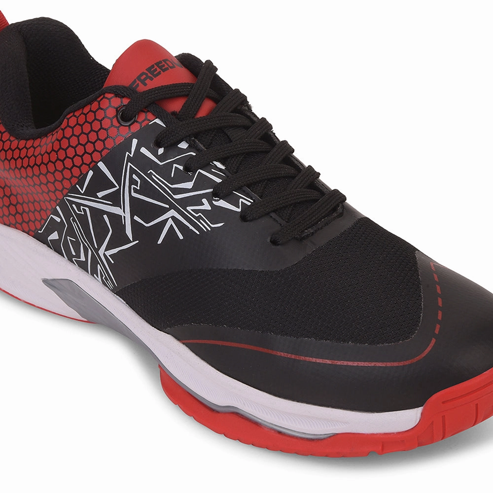 FREEDOM Black Sports Non-Marking Paddle/Pickleball & Badminton Shoes For Men UNESKO By Liberty Synthetic Shoes For Badminton
