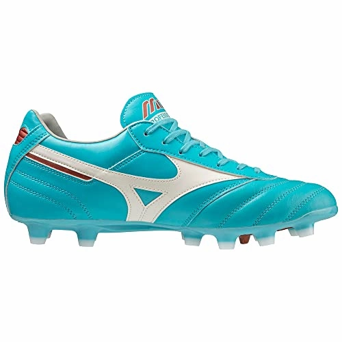 Mizuno Unisex Morelia II PRO Fuballschuh, Blue Curacao/Snow White/Red Brown Satin, 44 EU Boys Indoor Soccer Cleats