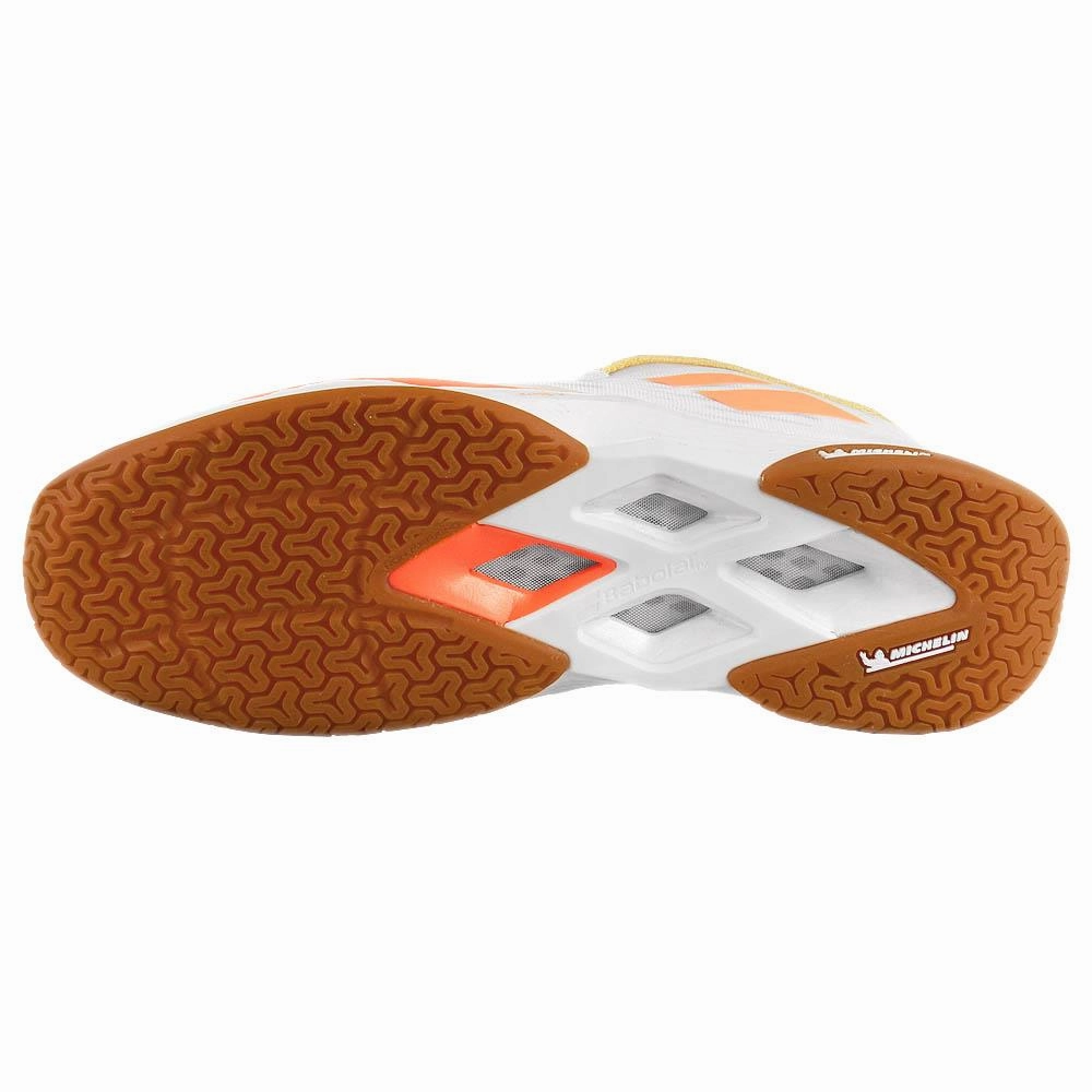 Babolat Women's Shadow Tour 5 - White/Salmon Basketball Shoes Vs Badminton Shoes