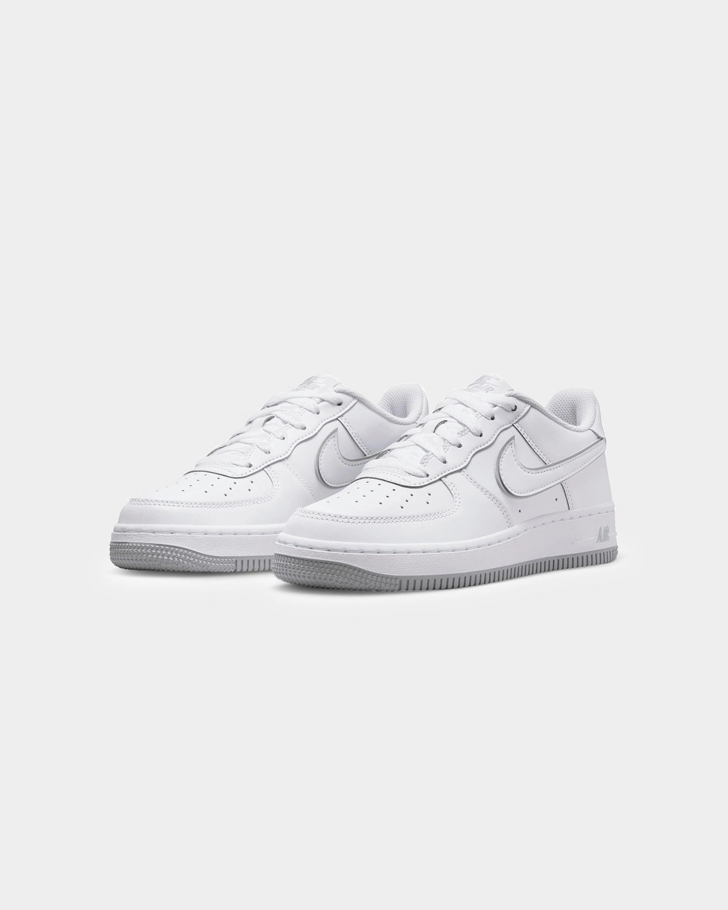 Nike Kids' Air Force 1 (GS) White/Wolf Grey Sticky Basketball Shoes