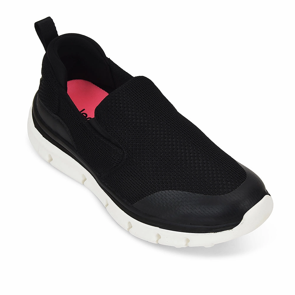 Leap7x Black Non Lacing Sports Walking Shoes For Women BRISBEN10E By Liberty Baby's 1st Walking Shoes