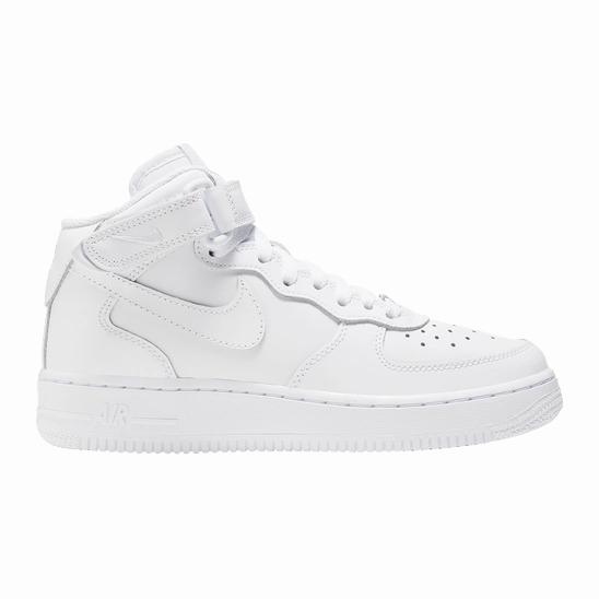 Two Way Basketball Shoes Nike Kid's Air Force 1 Mid LE Shoes - All White