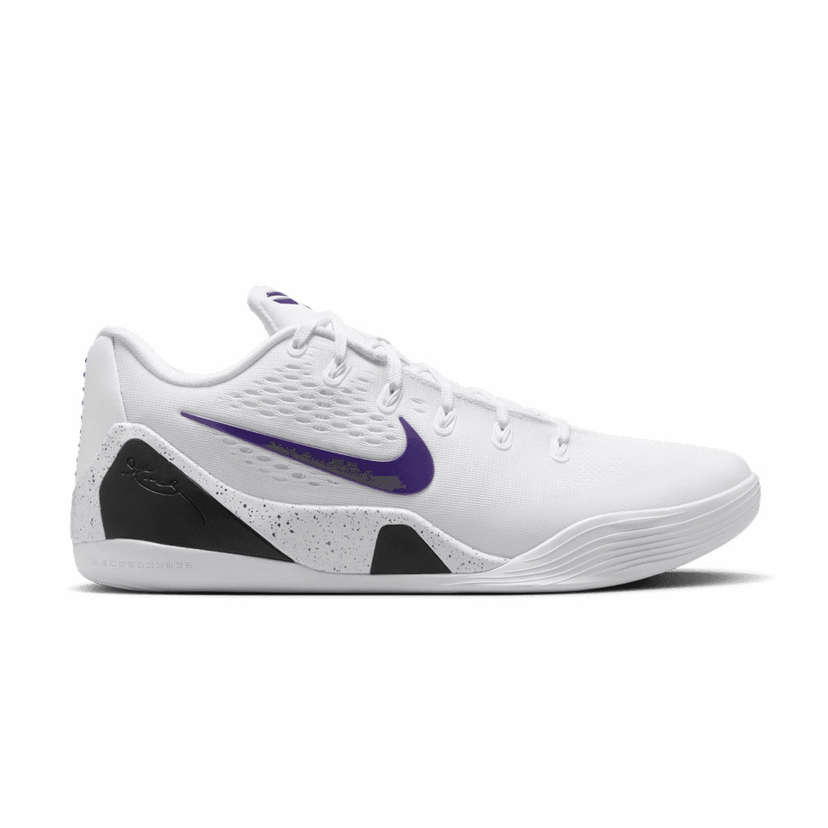 Kobe IX Elite Low Em Protro 'White Court Purple' Dark Knight Basketball Shoes