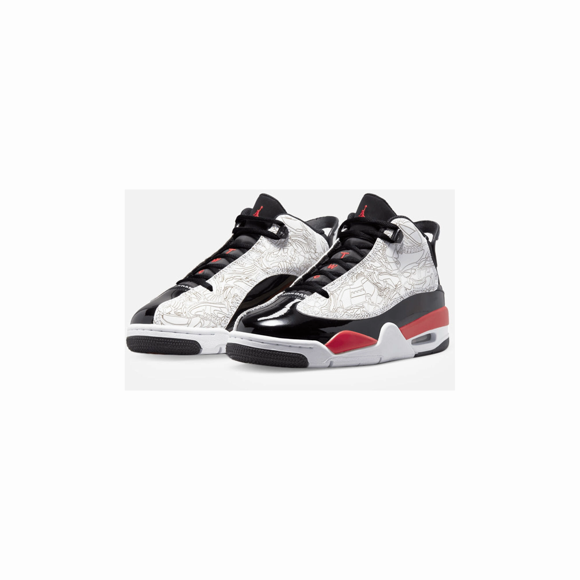 Nike Kid's Air Jordan Dub Zero Shoes - White / Fire Red / Black Ts Creator Basketball Shoes