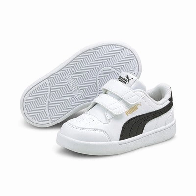 Puma scarpa sneakers da bambino con strappo Shuffle V 375690 02 bianco nero oro Best Exercise Sneakers