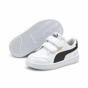 Van Heusen Sneakers Puma scarpa sneakers da bambino con strappo Shuffle V 375690 02 bianco nero oro