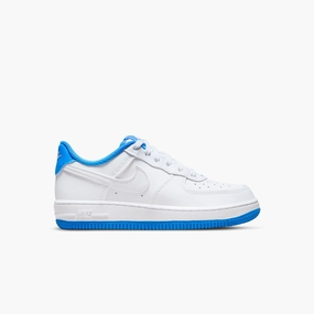 Kid's Nike Force 1 ESS "White Light Photo Blue" Pre School Harden Basketball Shoe
