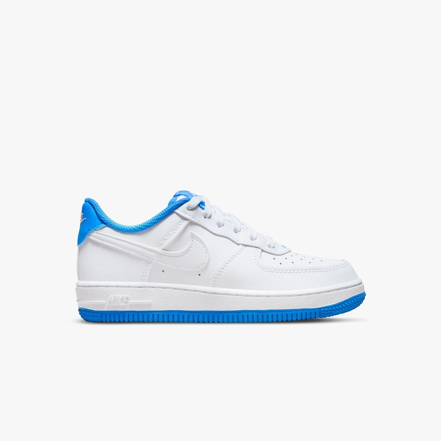 Kid's Nike Force 1 ESS "White Light Photo Blue" Pre School Customize Your Own Basketball Shoes Online