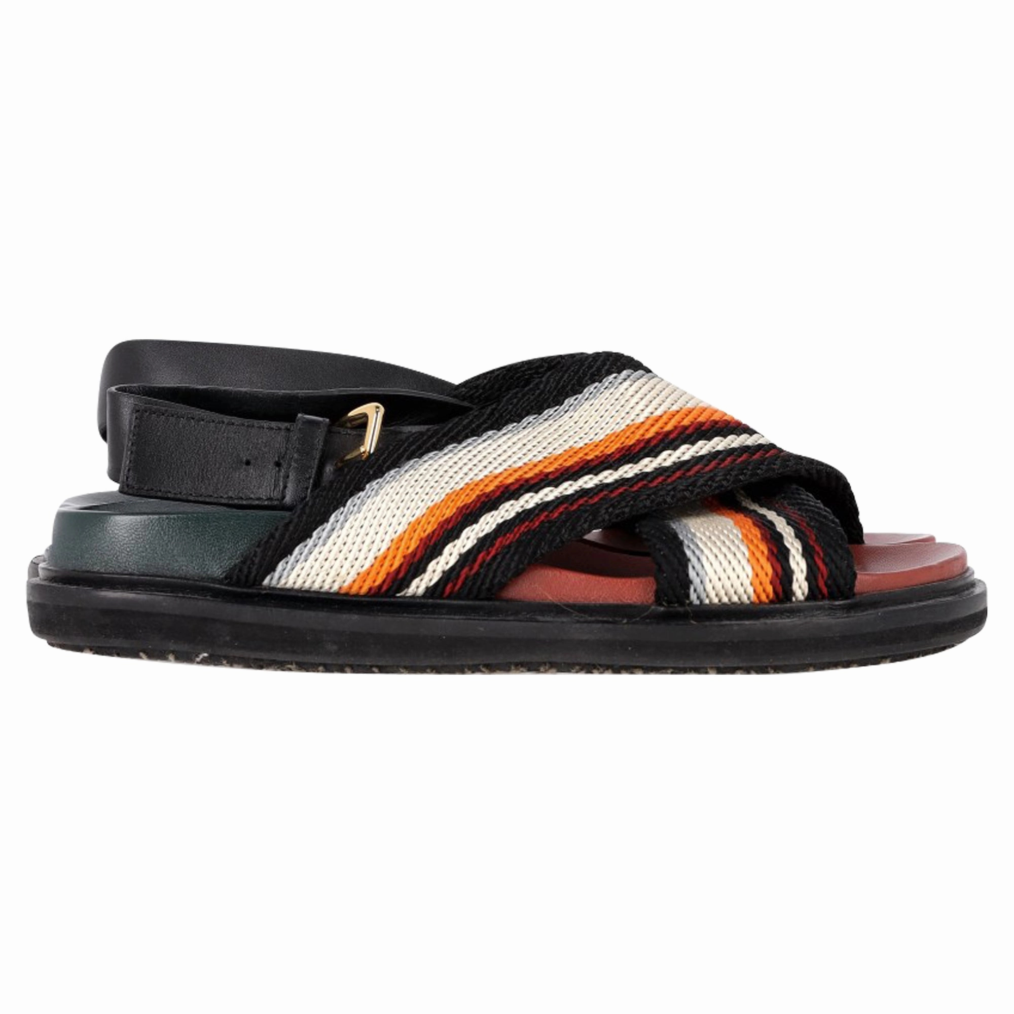 Sandals Vacation Package Deals Marni Fussbett Sandals in Multicolor Leather and Canvas