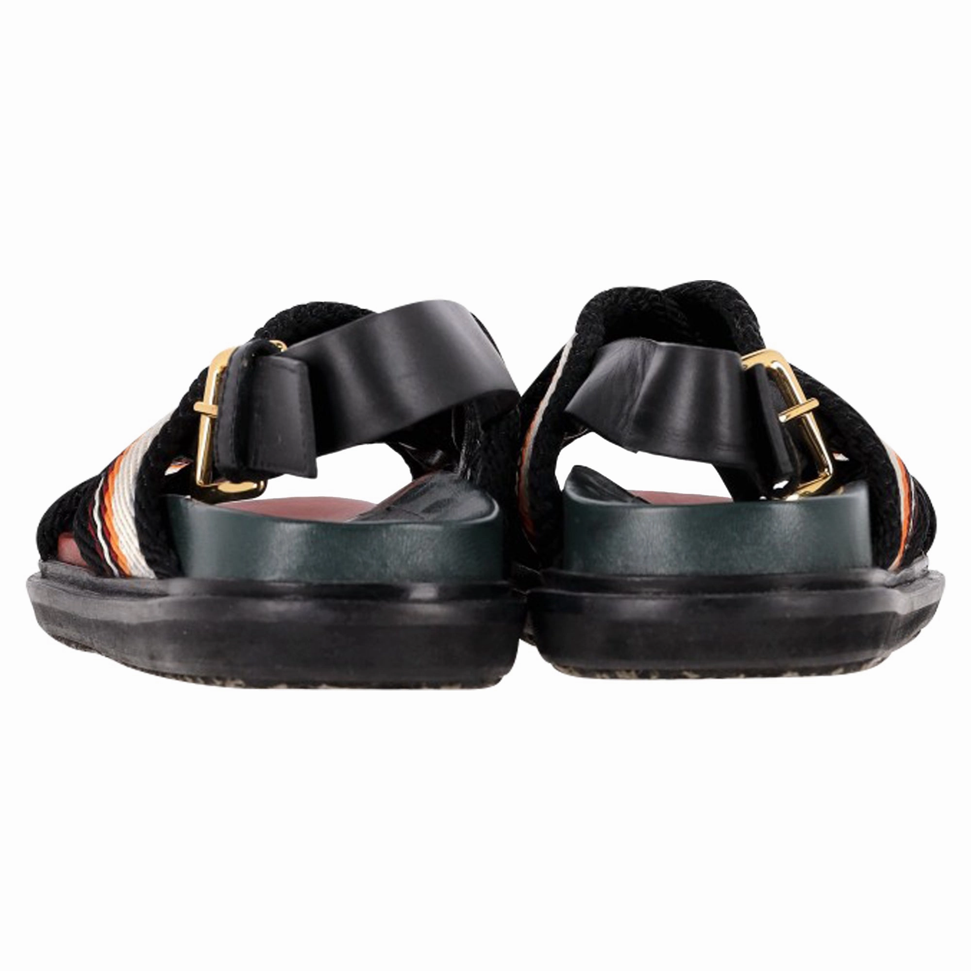 Sandals Bermuda Marni Fussbett Sandals in Multicolor Leather and Canvas