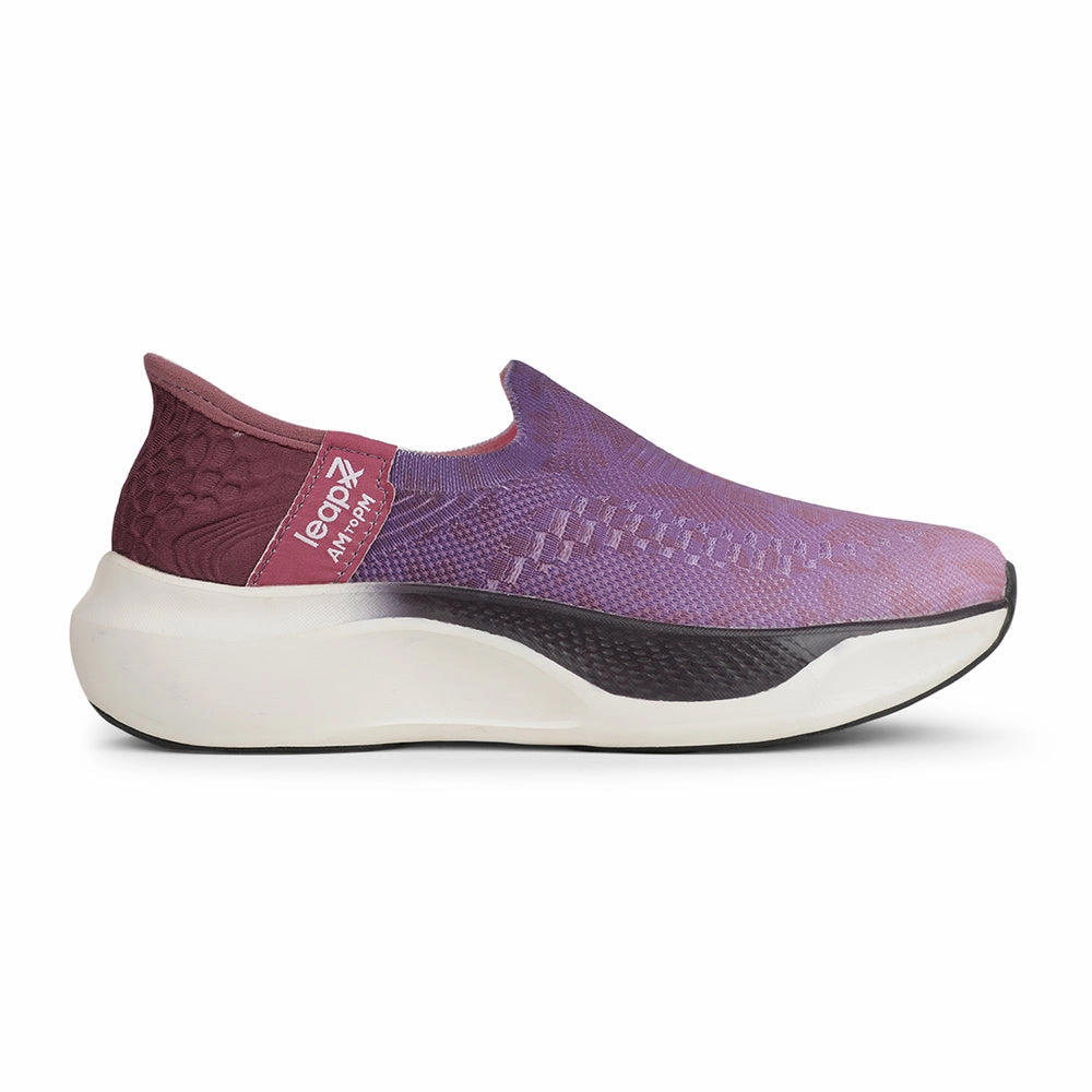 Leap7x Sports Purple Walking Shoes For Women EAZYGO-5L By Liberty Zero Drop Walking Shoes