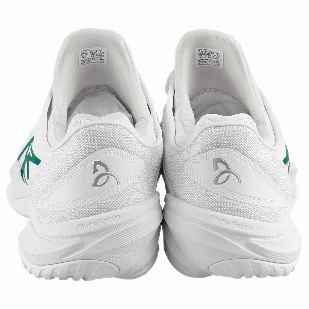 Asics Men's Court FF 3 Novak - White/Pitch Green Best Jeans To Wear With Tennis Shoes