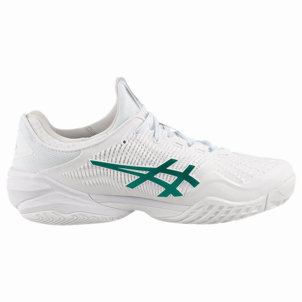 Ash Tennis Shoes On Sale Asics Men's Court FF 3 Novak - White/Pitch Green