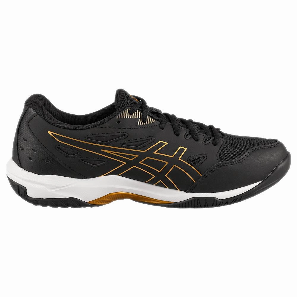 Badminton Vs Tennis Shoes Asics Men's Gel-Rocket 11 - 2E Width - Black/Pure Gold