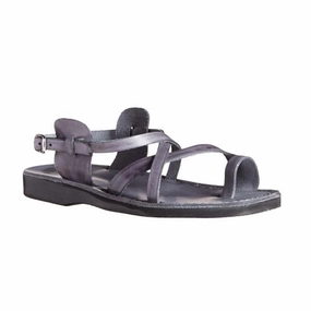 The Good Shepherd Buckle - Leather Toe Loop Sandal | Grey Sandals And Swords 3