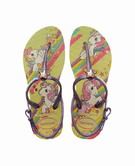 Sandals For The Beach HAVAIANAS KIDS FREEDOM SL MY LITTLE PONY - LEMON YELLOW