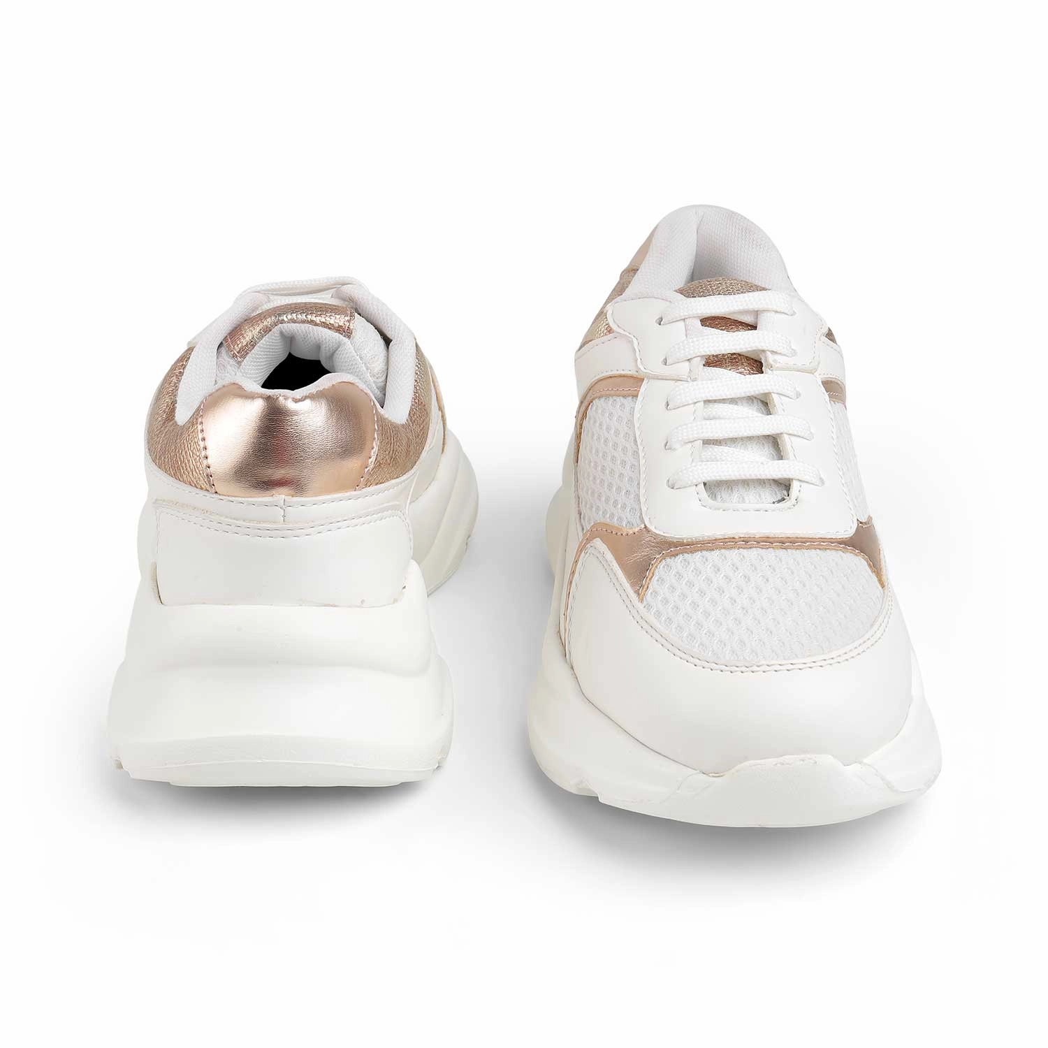 Sneakers In Leather Tresmode White Champagne Women's Sneakers
