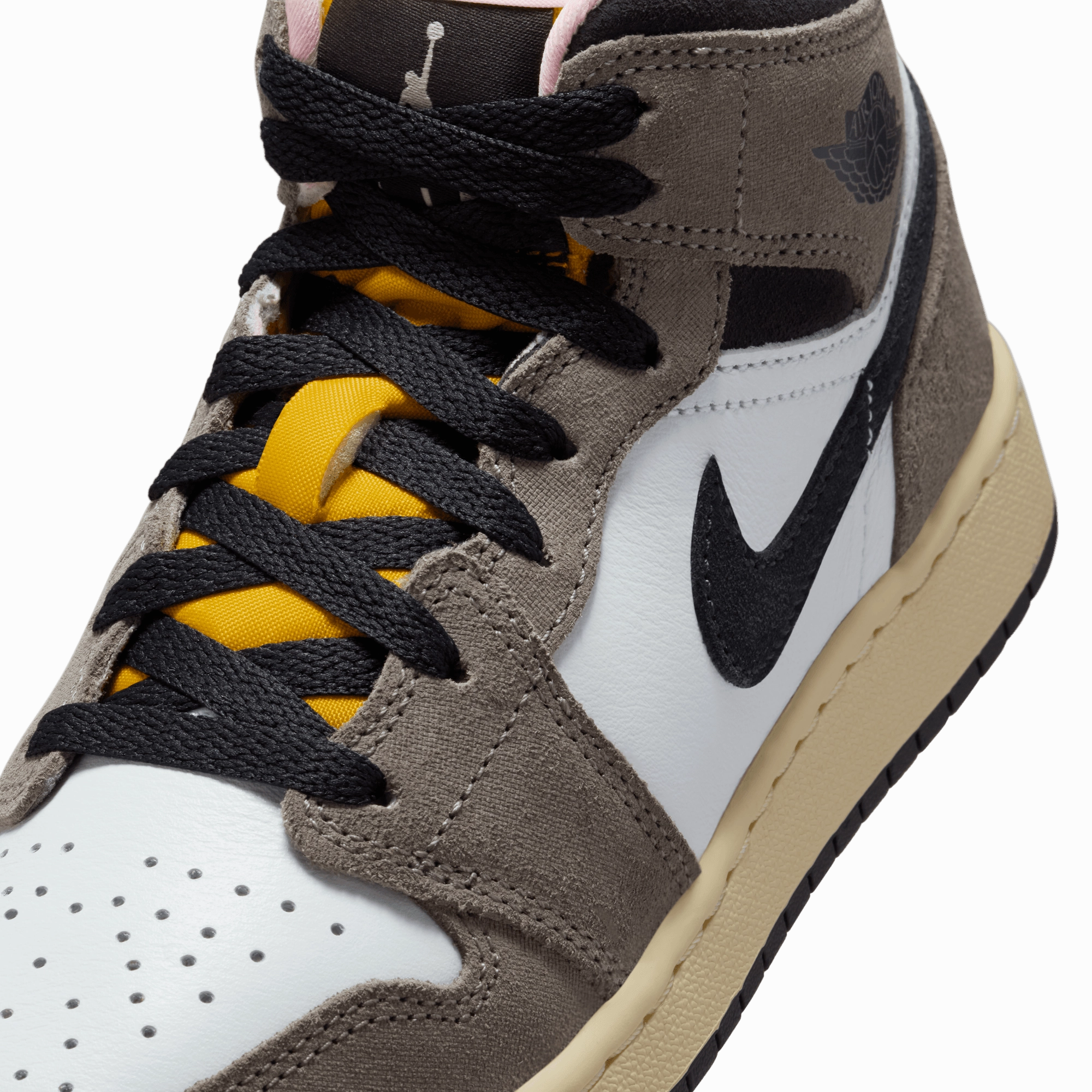 Kids Air Jordan 1 Mid SE 'Cave Stone' Add Grip To Basketball Shoes