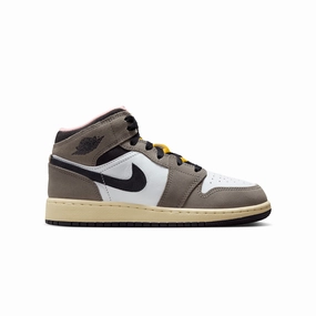 Kids Air Jordan 1 Mid SE 'Cave Stone' Melos Basketball Shoes