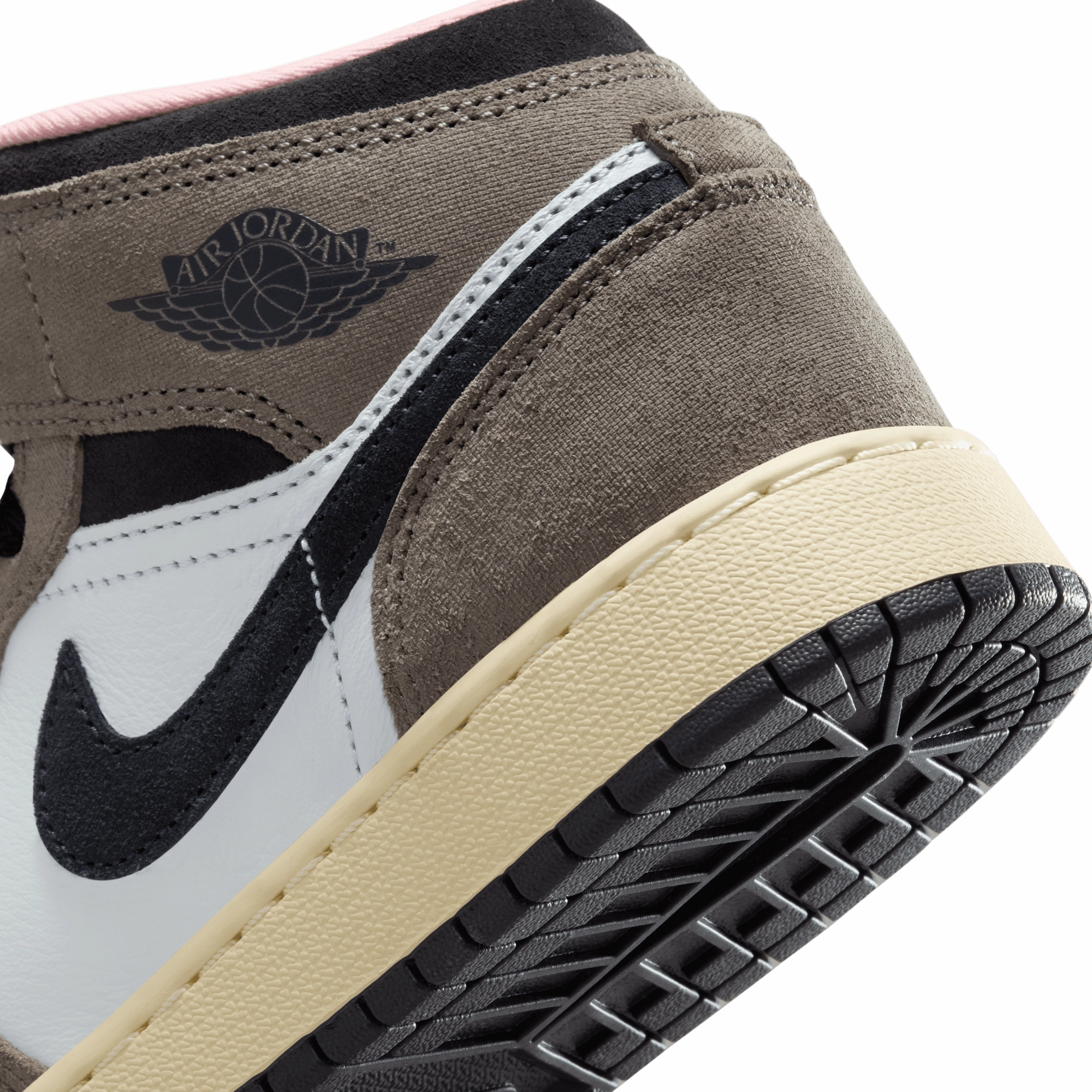 Kids Air Jordan 1 Mid SE 'Cave Stone' Basketball Shoes Sneakers