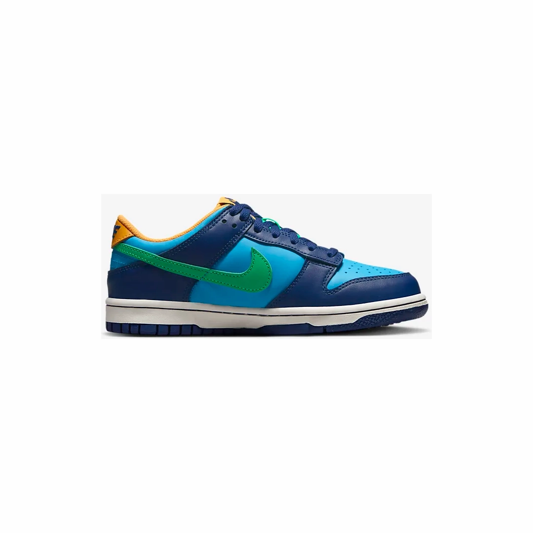 Stay Loyal 2 Basketball Shoes Nike Kid's Dunk Low Shoes - Baltic Blue / Deep Royal / Laser Orange / Electric Algae