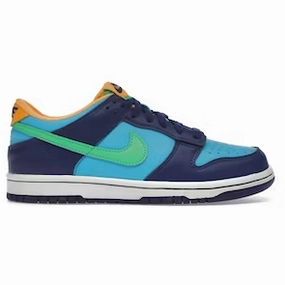 Basketball Shoes 5.5 Nike Kid's Dunk Low Shoes - Baltic Blue / Deep Royal / Laser Orange / Electric Algae