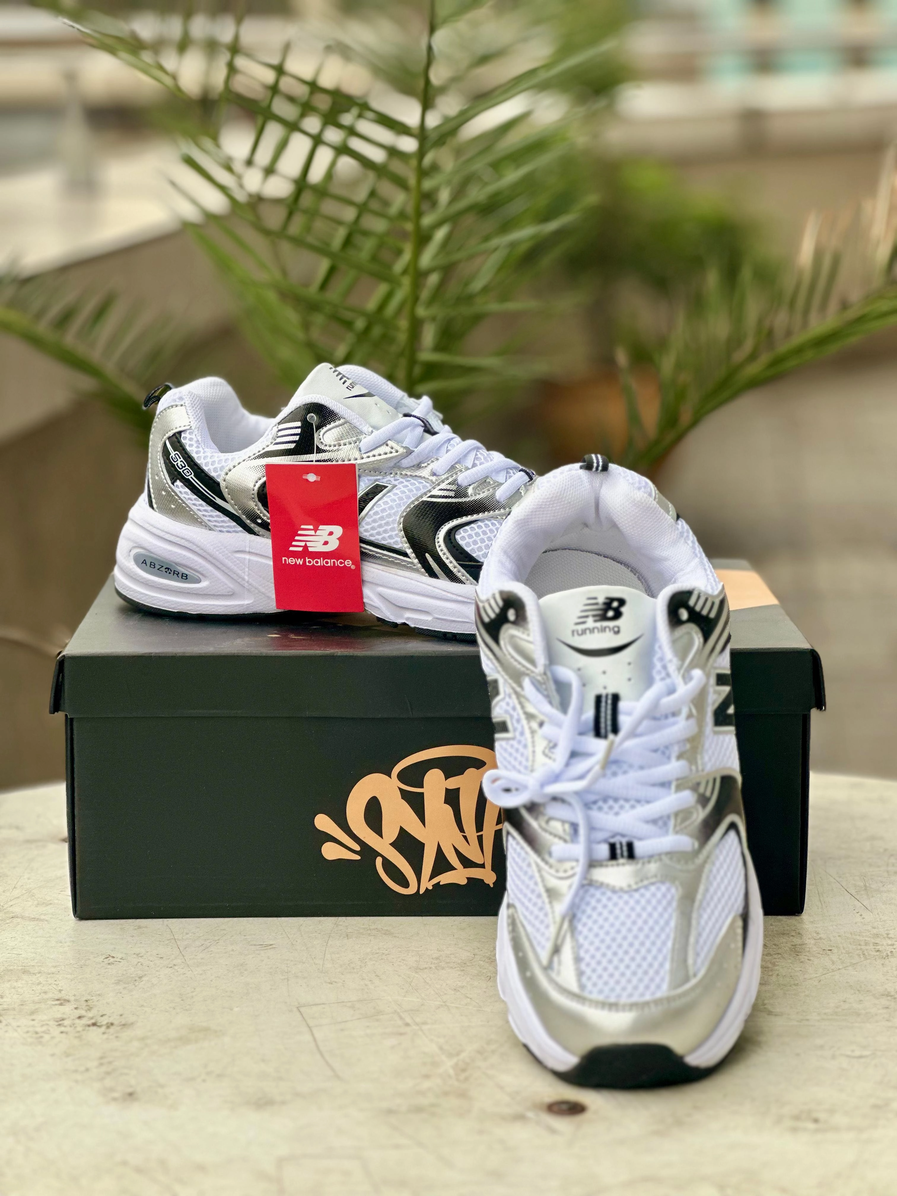 Academy Sports Sneakers New Balance  Silver & Black Running Sneaker