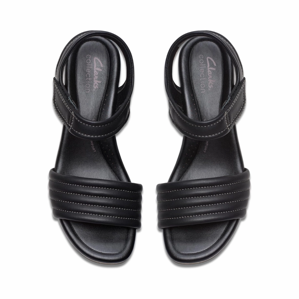 Caribloop.com Sandals Clarks Chelseah Gem Black Leather Sandal (Women's)