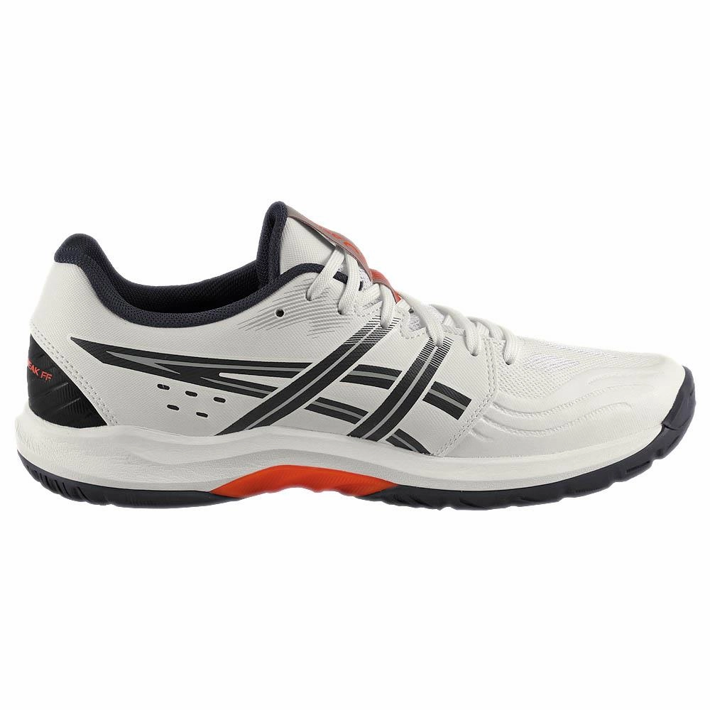 Badminton Bag Shoe Compartment Asics Men's Powerbreak FF - White/Nova Orange