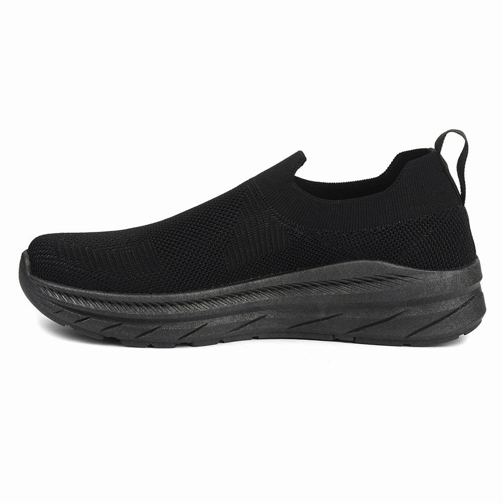 Force 10 Black Sports Non Lacing Walking Shoes For Men MATCHER-7E By Liberty Best Shoes To Walk In