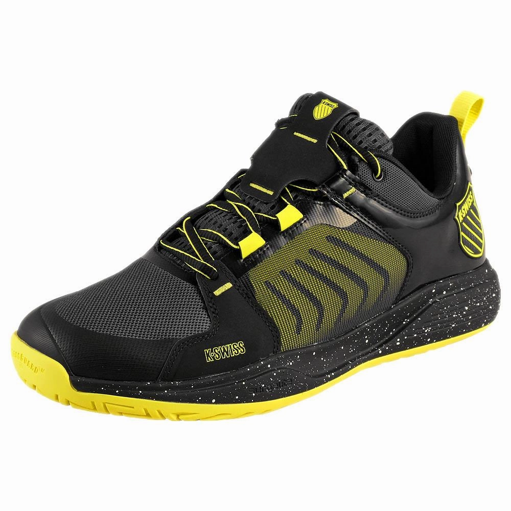 Polo Tennis Shoes K-Swiss Men's Ultrashot Team - Black/Tennis Yellow