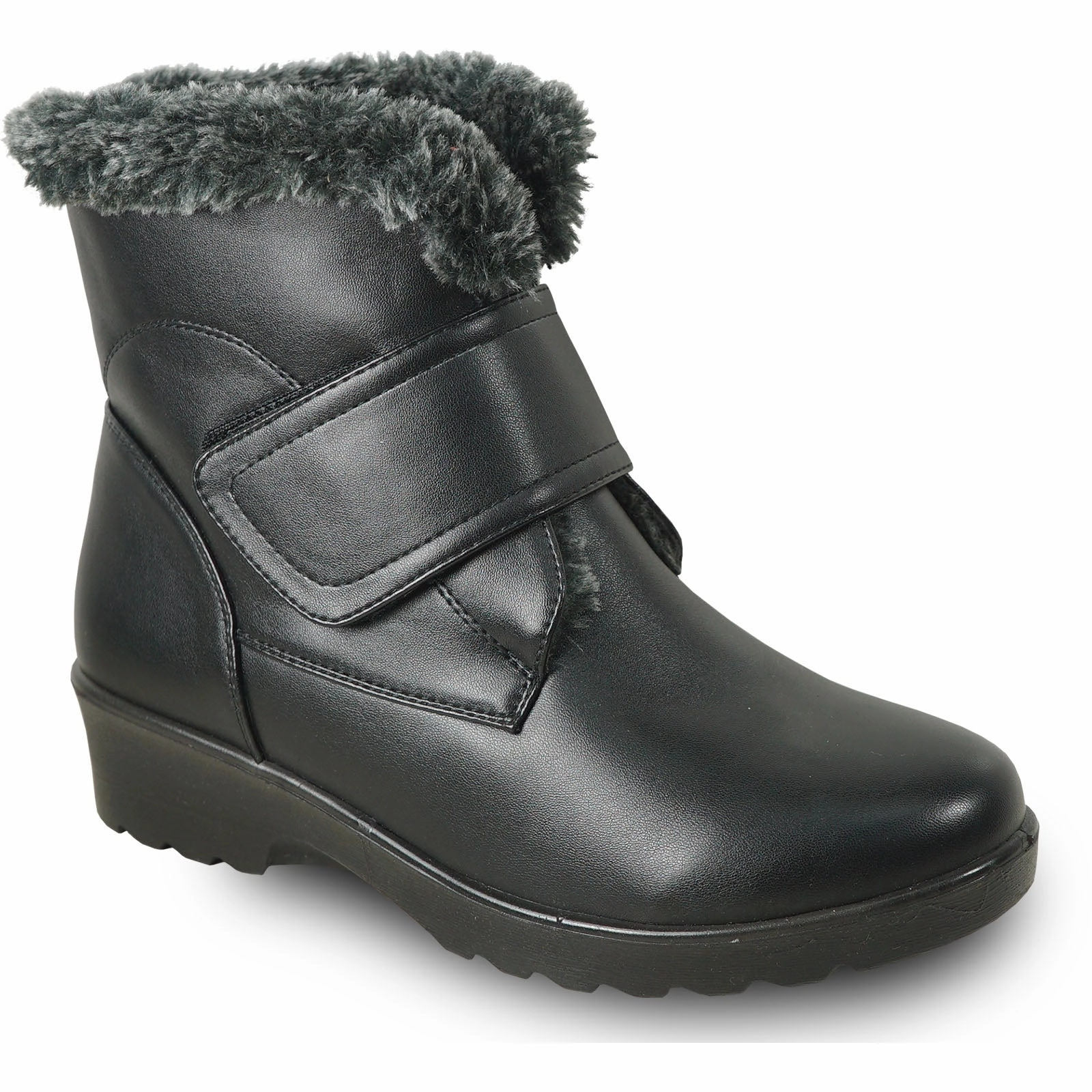 Timberland Pro Snow Boots VANGELO Women Winter Fur Boot JL2576 Ankle Casual Boot Black - with Ice Cleat Outsole