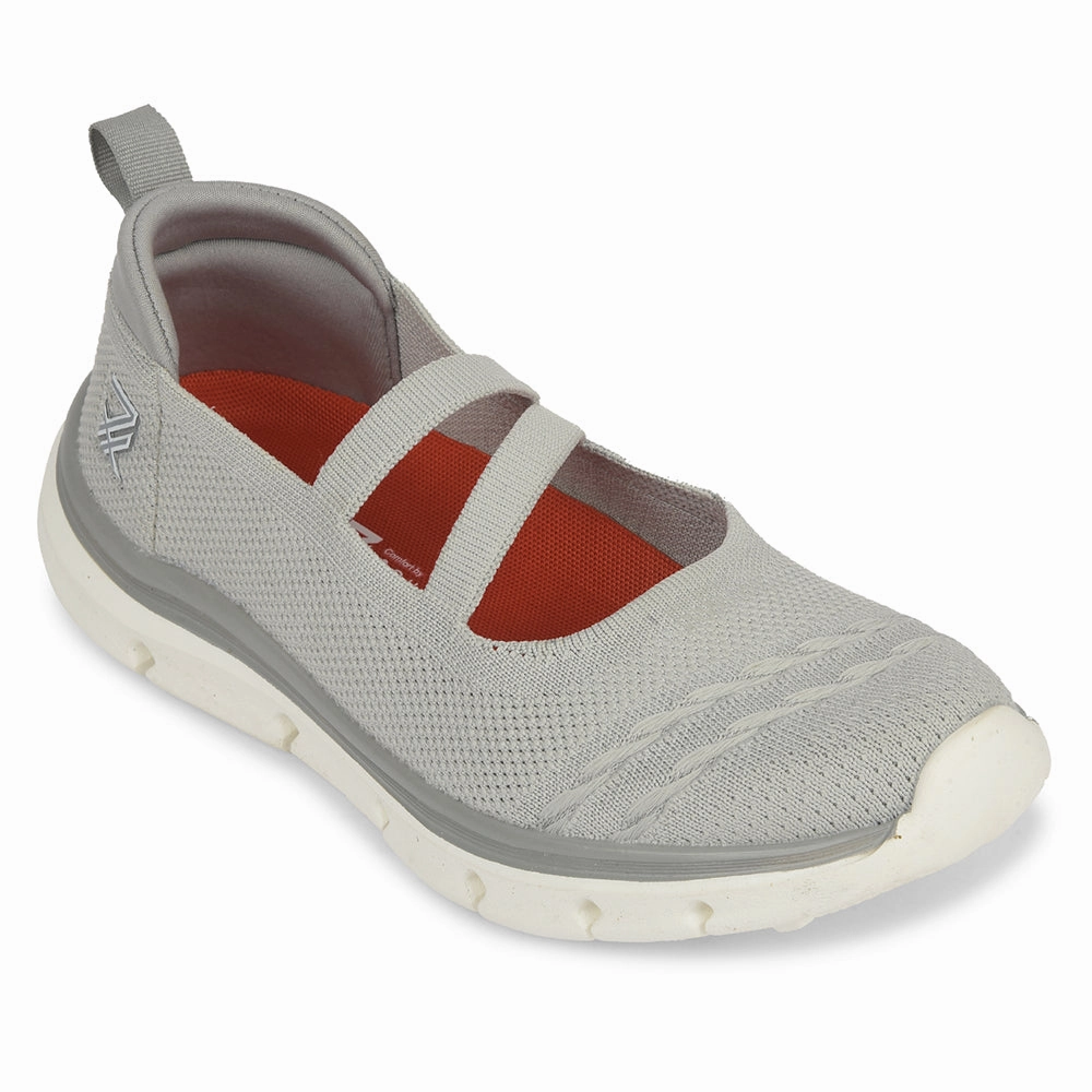Leap7x Light Grey Sports Non Lacing Walking Shoes For Women BUZZ By Liberty Good Walking Tennis Shoes
