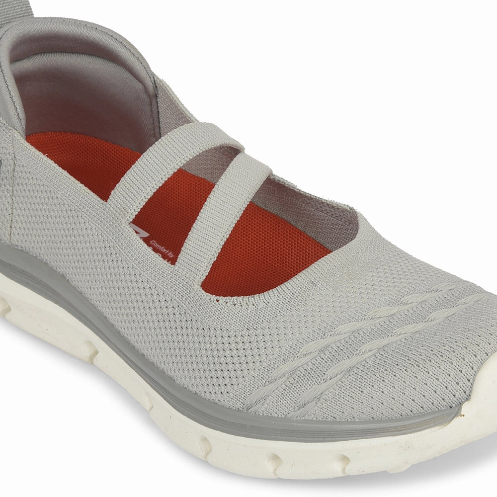 Leap7x Light Grey Sports Non Lacing Walking Shoes For Women BUZZ By Liberty Moon Walker