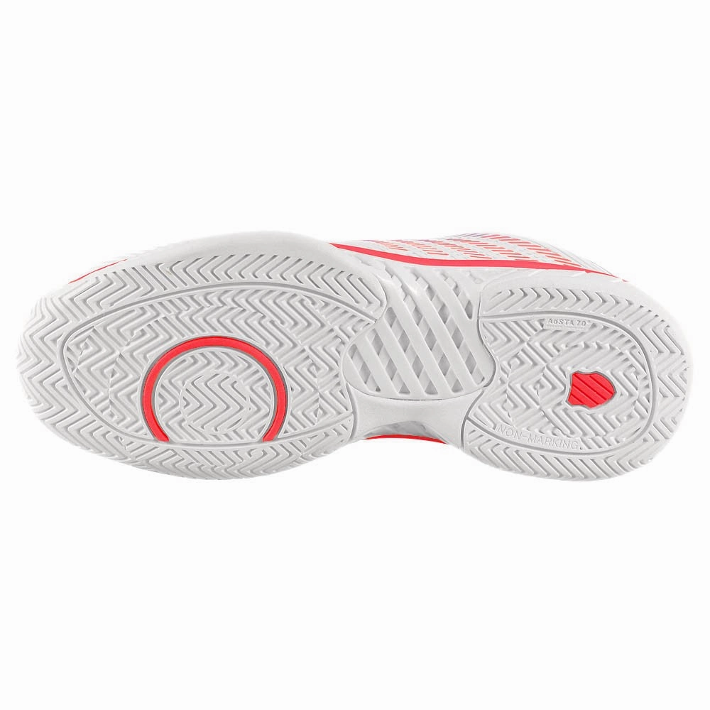 K-Swiss Women's Hypercourt Express 2 - Wide - White/Orchid Petal Georgia Bulldog Tennis Shoes