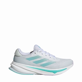 Adidas Shoes For Travel Adidas Women's Supernova Rise Sneaker in Ftw White/Linen Green Metallic/Flash Aqua