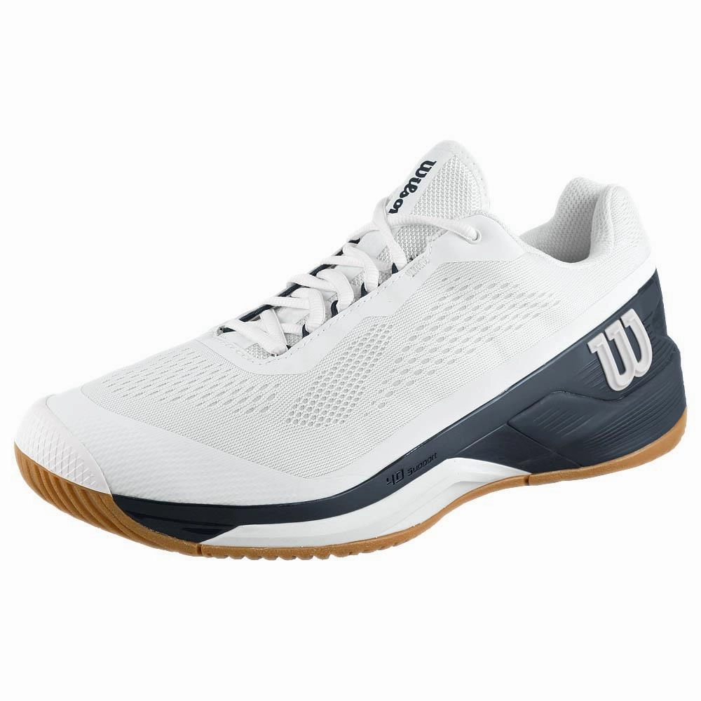 Wilson Men's Rush Pro 4.0 - White/Navy Blazer Tennis Shoes For Pronators