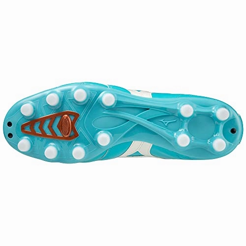 Soccer Cleats 1.5 Mizuno Unisex Morelia II PRO Fuballschuh, Blue Curacao/Snow White/Red Brown Satin, 41 EU