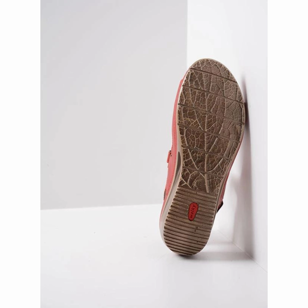 Wolky Pica Biocare Red Sandal (Women's) Strappy Sandals Heels Comfortable