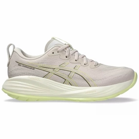 Women's Asics Gel-Cumulus 27, Mineral Beige/Huddle Yellow, 8.5 D Wide Asics Sb Shoes