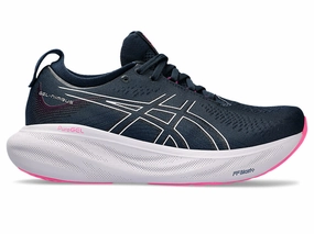 Women's Asics Gel-Nimbus 25, French Blue/Lilac Hint, 11 D Wide Asics Breathable Shoes