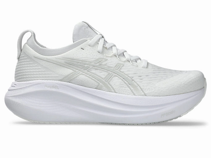 Asics Gel-dedicate 7 Tennis Shoes Women's Asics Gel-Nimbus 27, White/Glacier Grey, 7.5 B Medium