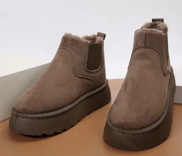 Snow Boots Nylon Women's Plush Boots Winter Warm Fleece Thick Flats Snow Boots Fashion Shoes