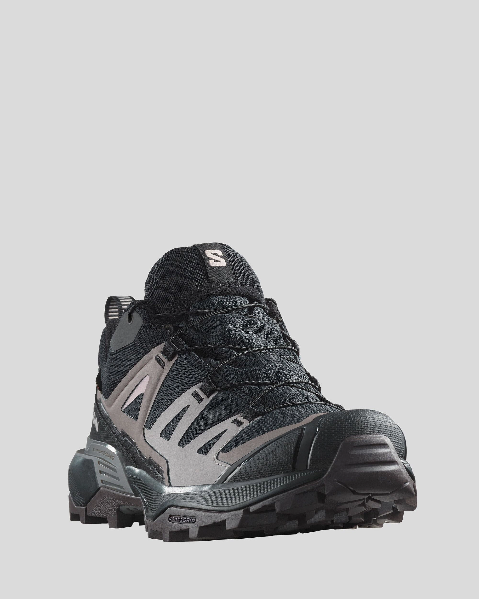 Women's Salomon X Ultra 360 GTX Hiking Shoes - Black/Plum Kitten/Shale Headout Low Height Waterproof All Terrain Hiking Shoes