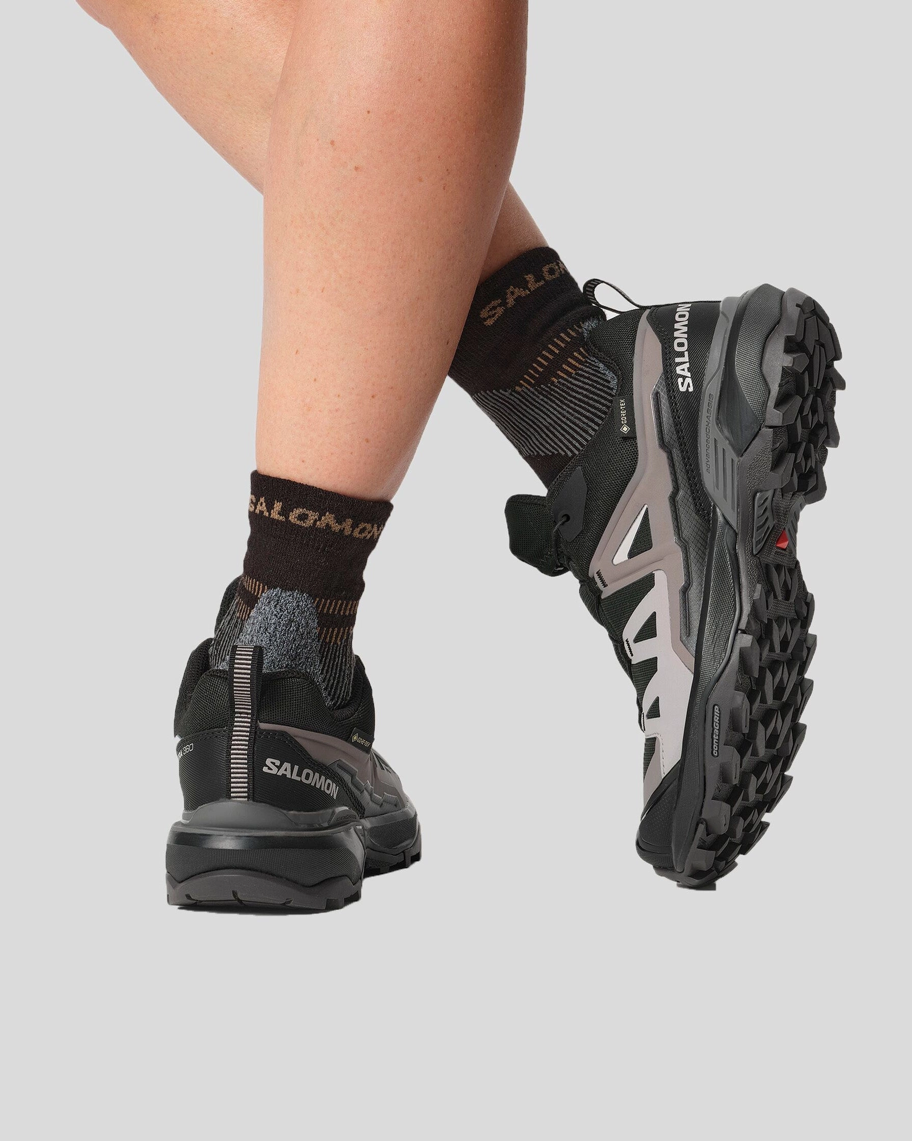 Women's Salomon X Ultra 360 GTX Hiking Shoes - Black/Plum Kitten/Shale Recycled Hiking Shoes