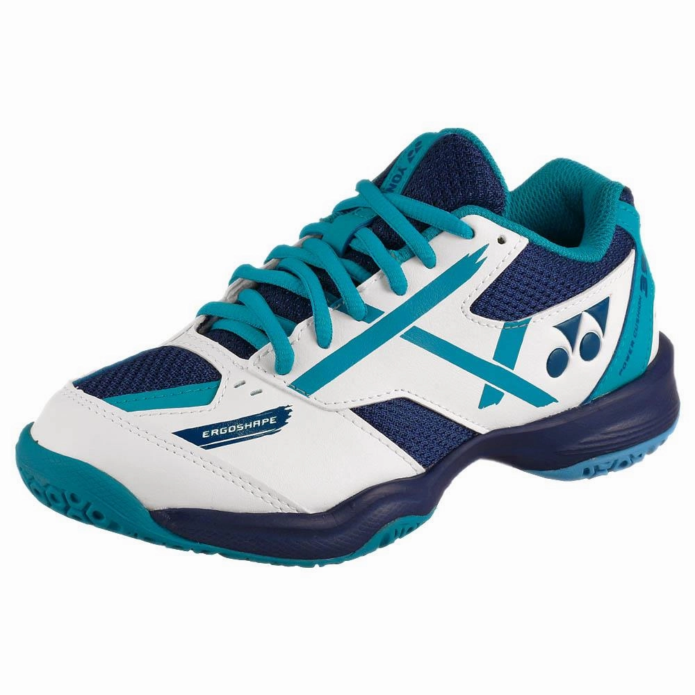Yonex Junior Power Cushion 39 - White/Blue Badminton Shoes Sale