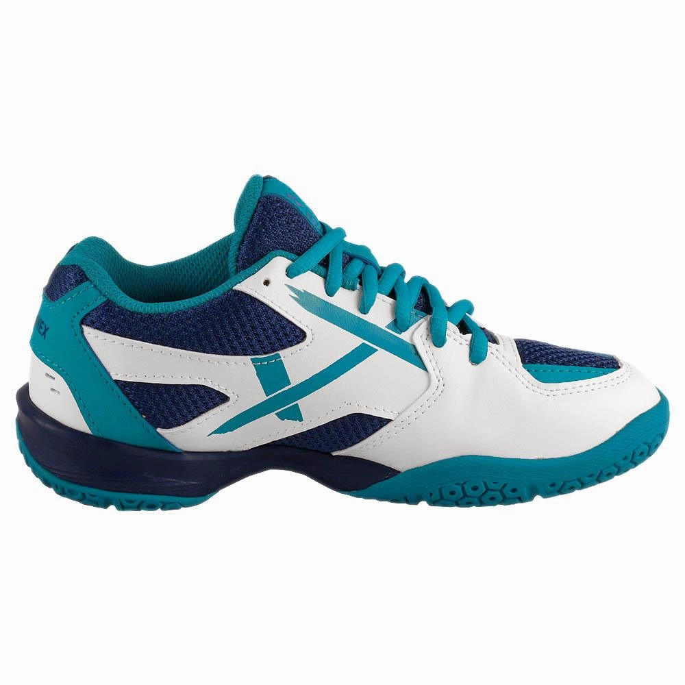 Yonex Junior Power Cushion 39 - White/Blue Kamachi Badminton Shoes